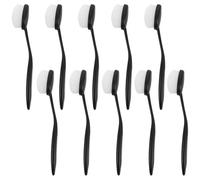 iplusmile Set 10 Pennelli da Trucco Ovali a Spazzolino da Denti per Fondotinta Liquido, Contouring e Illuminante, Morbidi, Portatili e Facili da Pulire, per Trucco Viso Professionale e Uso