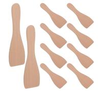 iplusmile Set 10 Pezzi Spatole in Legno per Cucina e Barbecue, Spatola Dritta in Legno di Faggio, Facile da Pulire da Conservare, per Cottura e Baking