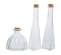 iplusmile Set 3 Bottiglie Vetro Piccole con Tappi Sughero per Cerimonia Nuziale Contenitori Decorativi per Sabbia da Matrimonio Barattoli Ricordo per Regalo e Rito di Unione Familiare
