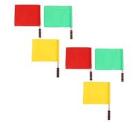 iplusmile Set 6 Bandiere Segnali Triangolari per Arbitro Calcio e Pallavolo Acciaio Inossidabile Manico in Spugna Colori Rosso Giallo Verde Resistenti alle Intemperie per Uso Esterno e