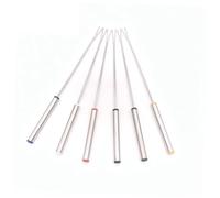 iplusmile Set 6 Forchettine da Fonduta in Acciaio Inossidabile Manico Termoisolante e Corpo, per Bbq e Camping All'aperto Colore Casuale