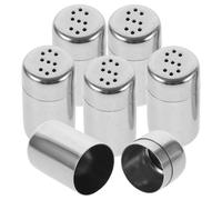 iplusmile Set 6 Mini Contenitori per Spezie in Acciaio Inox Coperchi Regolabili, Barattoli per Sale e Pepe Portatili, Saliere da Viaggio Compatte per Cucina e Campeggio