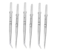 iplusmile Set 6 Pinzette di Precisione in Acciaio Inossidabile per Gioielli Pinzette Curve e Dritte per Modellismo Cucito e Riparazione Elettronica Strumenti Multiuso per Lavori di