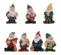 iplusmile Set 7 Ornamenti Nani da Giardino in Resina Colorata, Decorazioni Micropaesaggistiche Adorabili per Tavolo, Ufficio e Patio, Accessori Leggeri e Artigianali per Decorazione Esterna