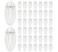 iplusmile Set da 50 Forcine Trasparenti per Chioma in Plastica Bottone Automatico Basi Vuote per Fermagli Fai da Te Clip Artigianali per Accessori Chioma Personalizzati Adatte a