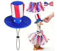 iplusmile Set di Costumi per Oca da Giardino Bianco per 4 Luglio Tema Patriottico, Tessuto Resistente allo Sbiadimento, Facile da Installare per Decorazioni Festive all Aperto