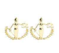 iplusmile Spilla da Bavero Donna 2 Pezzi in Metallo Dorato Simbolo della Bilancia Accessorio Distintivo per Abiti Formali e Regalo Astrologico per Appassionate di Giustizia e Stile