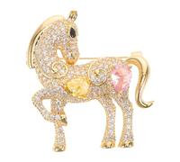 iplusmile Spilla Forma di Cavallo da Corsa Strass in Metallo Portafortuna Elegante per Abito Formale Borsa Cappello e Sciarpa per Regalo di Compleanno e Festa