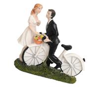 iplusmile Statuetta Resina Coppia Sposi per Decorazioni Torta, Accessorio per Cerimonie e Anniversari con Tema Bicicletta, Figura Realistica da Collezione