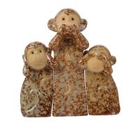 iplusmile Statuette di 3 Primati in Materiale Famiglia Non Vedere Non Sentire Decorazione per Casa e Regalo Natalizio