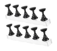 iplusmile Supporto per Nail Art in Acrilico Nero, Set 2 Pezzi per Pratica Unghie Condizioni Stabili, per Nail Art Training e Principianti