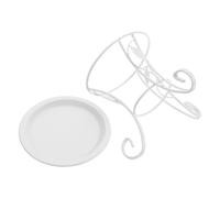 iplusmile Supporto per Piante da Interno in Ferro Bianco Mini, Doppia Protezione Antiruggine e Finitura Smalto, per Fiori e Piccoli Vasi in Bagno o Giardino