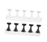 iplusmile Supporto Per Unghie Magnetico Per Esercizi e Display, Set Da 2 Basi 10 Punte, Design a Due Pezzi Per Nail Art Professionale, Adatto a Saloni e Uso Domestico