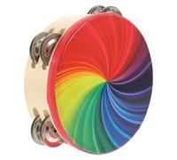 iplusmile Tamburello Musicale Con Motivo Arcobaleno Campana Portatile Percussione Strumento Musicale Giocattolo Educativo Per Ragazzo Ragazza Ragazza e Adulti Tamburo Mano Con Suono Forte e