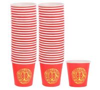 iplusmile Tazze di Carta Rosse per Cerimonia del Tè e Matrimonio Design Floreale Elegante, Uso Versatile e Decorazioni per Matrimoni Cinesi, Simbolo di Felicità