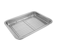 iplusmile Teglia da Forno Raffreddamento Teglia da Forno con Piastra di Scolo Olio in Acciaio Inossidabile per Torte Pane Pollo Fritto Frutta