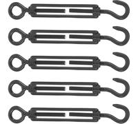 iplusmile Tendicavo a Gancio e Occhiello Nero 5 Pezzi in Acciaio Inox 304 | Tendicavo Vite, Tendi Cavi di Acciaio, Gancio Occhiello Regolabile, per Funi Metalliche e Tiraggio