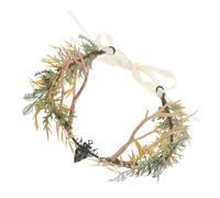 iplusmile Tiara da Dea delle Fate Corna di Cervo Copricapo Rinascimentale da Donna per Cosplay e Foto Accessorio da Regina Medievale Leggero e Decorato Rami Naturali