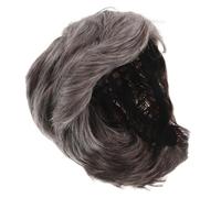 iplusmile Toupee Uomo Sintetico Corto Grigio Marrone Resistente al Calore Cosplay con Riga Obliqua per Halloween e Feste
