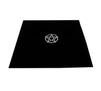 iplusmile Tovaglia Tarocchi e Pentacolo in Velluto 50x50 Cm, Copritavolo Divinazione Nero Resistente All’usura per Giochi, Feste e Lettura Tarocchi, Decorazione Mystica per Casa e Party