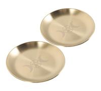 iplusmile Vassoio Robusto e Lucidato in Ferro Oro Pentagramma 2 Pezzi Porta Candele per Cerimonie e Decorazioni Spirituali