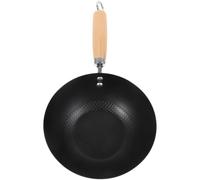 iplusmile Wok Nero in Giapponese Battuto a e Padella Ferro Originale Antiaderente Superficie Liscia Gas per su Fornelli Domestico Professionale