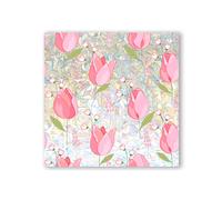 Ipnotizzanti decalcomanie da parete fiori di tulipano rosa con design colorato a