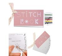 IPNSDON 1 mini libro di cucito creativo, mini set di carte per il cucito creativo fai da te, per migliorare le abilità di cucito, libro di ricamo, mini kit di cucito da viaggio portatile