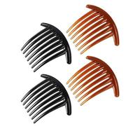 IPNSDON 4 Pcs- Pettinino per capelli con 7 Denti, Pettine per Capelli Laterali in Plastica Pettine Francese Fermagli, per le Donne Ragazze Nero,per Capelli per le Donne Ragazze