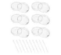 IPNSDON 6 piastre di Petri, 70 mm, piastre di Petri in plastica coperchio,piastre di Petri da laboratorio,piastre di Petri sterili per batteri,10 pipette da 1 ml, l'osservazione di microrganismi