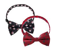 iPobie 2 pezzi Papillon di Natale,Cravatte Natalizie da Uomo Papillon da Uomo,Perimetro 24-48 cm