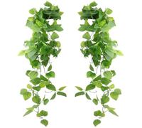 iPobie 2 Pezzi Piante Pendenti Artificiali,Finte da Appendere,Artificiali Foglie di Appese,per Casa Festa Matrimonio Giardino Decorazione della Parete