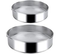 iPobie 2 Pezzi Setaccio Farina,Setaccio da Cucina,15CM+20CM Rotondo in Acciaio I