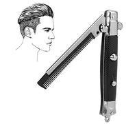 iPobie Pettine Pieghevole Tascabile,Pettine a Serramanico in Acciaio Inossidabile per Capelli,Accessori per Uomo Capelli Olio