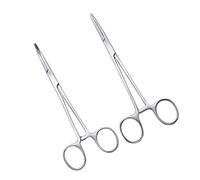 iPobie Pinzette in Acciaio Inox,2 pezzi Pinza Emostatica a Punta Pinzette per Epilazione(Testa Diritta e Curva)