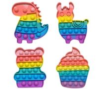 iPobie Push Sensory Pop Fidget It Toy,4 Pezzi Pop Bubble Fidget It Toy Set,Antistress Rilassante Sollievo Giocattoli,per Feste Regali di Compleanno Adulti e Bambini