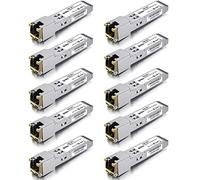 ipolex 1,25G SFP a RJ45 in Rame da Ricetrasmettitore, 1000Base-T Mini GBIC modulo Compatibile con Cisco GLC-T/SFP-GE-T, Meraki MA-SFP-1GB-TX, Ubiquiti UF-RJ45-1g, Mikrotik ECC. 100 Metri. 10 Pezzi.