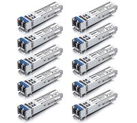 ipolex 10 PCS 1G SFP LX Ricetrasmettitore LC monomodale, modulo Mini-Gbic 1000Base-LX Compatibile con Cisco GLC-LH-SMD, Ubiquiti UF-SM-1G, Meraki, Netgear, Mikrotik, Zyxel ECC. (SMF, 1310nm, 20km)