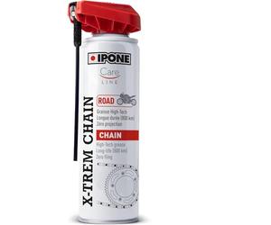IPONE - Grasso per Catene Moto su Strada X-trem - Bottiglia Spray con Diffusore Multiposizione da 250 ml - 800 km di Durata - Getto preciso, Senza Schizzi