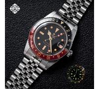 IPOSE IXDAO 6542 Orologi meccanici NH34 da uomo Orologi GMT in acciaio inossidabile 904L Orologio da uomo luminoso retrò C3 impermeabile 100M