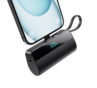 iPosible Mini Power Bank 5500mAh per iPhone con Cavo USB C Integrati, 20W PD Ricarica Rapida Caricatore Portatile Powerbank Compatto Batteria Esterna per iPhone 17/16/15/14/13/12/11/8/7/6 serie