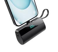 iPosible Mini Power Bank 5500mAh per iPhone con Cavo USB C Integrati, 20W PD Ricarica Rapida Caricatore Portatile Powerbank Compatto Batteria Esterna per iPhone 16/15/14/13/12/11/8/7/6 serie