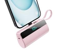 iPosible Mini Power Bank 5500mAh per iPhone con Cavo USB C Integrati, 20W PD Ricarica Rapida Caricatore Portatile Powerbank Compatto Batteria Esterna per iPhone 16/15/14/13/12/11/8/7/6 serie