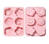 Ipotkitt 1pz Stampi in Silicone Rosa per Torta a Forma di Fiore Stampi per Caramelle a Forma di Pianta Stampi in Silicone per Cioccolato di Primavera per la Preparazione Fai-da-Te di Biscotti, Budino