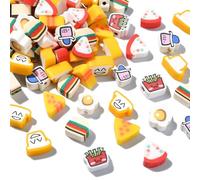 Ipotkitt 200 perline colorate in argilla polimerica, 8 stili, fatte a mano, per alimenti, pane, hamburger, formaggio, perline distanziatrici per la creazione di gioielli fai da te