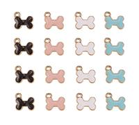 Ipotkitt 40 ciondoli in lega di osso, 4 colori, con smalto per la creazione di gioielli, orecchini, collane, bracciali, accessori, 11,5 x 13 mm