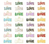 Ipotkitt 80 ciondoli in lega smaltata, 2 stili, con parole d'amore, motivi, messaggi, colorati, per gioielli fai da te, bracciali, collane, orecchini, portachiavi, artigianato