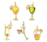Ipotkitt Ciondoli assortiti in ottone a forma di cactus, cappello e ciliegia, a forma di farfalla, per creazioni artistiche e per la creazione, Ottone, Nessuna pietra preziosa