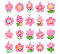 Ipotkitt Ciondoli assortiti in resina a forma di cibo, fiori, hamburger, per la creazione di gioielli fai da te, collane, bracciali, orecchini, forniture artigianali, Nessuna pietra preziosa