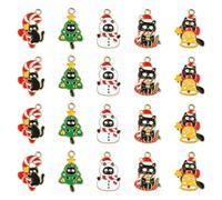 Ipotkitt Ciondoli smaltati assortiti a forma di palla di tarocchi di Natale, ciondoli messicani per collane fai da te, bracciali, orecchini, forniture artigianali, Smalto, Nessuna pietra preziosa